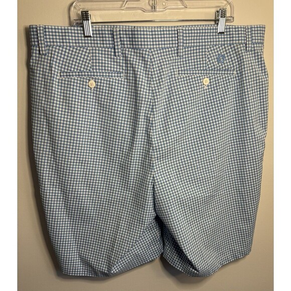FOOTJOY FJ Blue Gingham Mens Golf Shorts W40 Check Stretch Pockets Lightweight - Picture 6 of 11